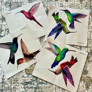 Hummingbird wall decals 7” x 7”